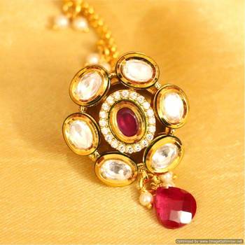 Red Kundan Maang-Tikka 2