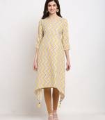 White printed cotton ethnic-kurtis