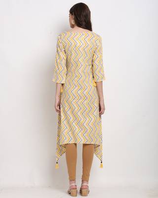 White printed cotton ethnic-kurtis 2