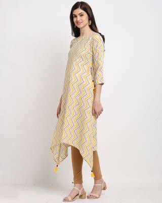 White printed cotton ethnic-kurtis 3