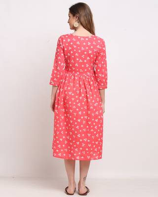 Pink printed cotton ethnic-kurtis 2