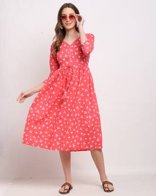 Pink printed cotton ethnic-kurtis 3
