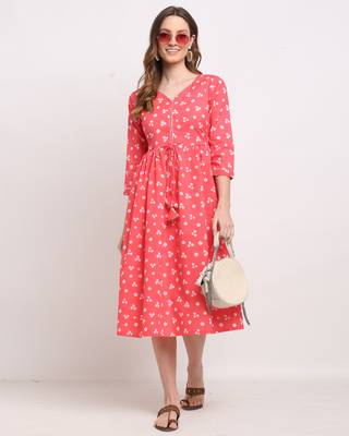 Pink printed cotton ethnic-kurtis 4