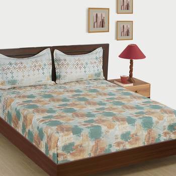 5   Motifs Print Cotton Double Bed Sheet with   Pillow Cover 2