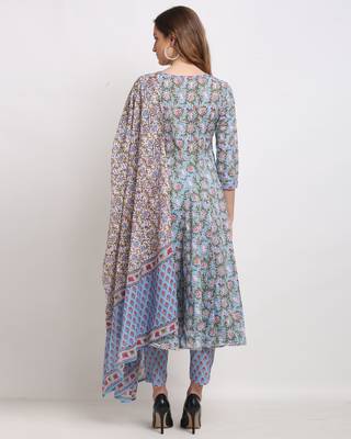 Blue printed cotton ethnic-kurtis 2
