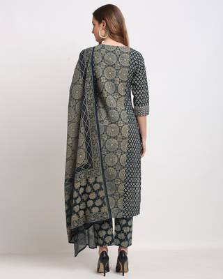 Blue embroidered cotton ethnic-kurtis 2