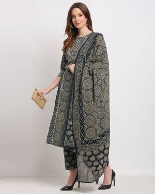 Blue embroidered cotton ethnic-kurtis 4