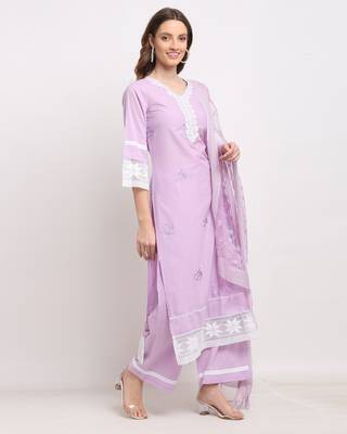 Rajnandini Purple embroidered cotton ethnic-kurtis 4