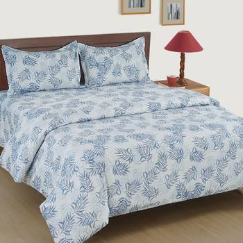 50  Geometric Print Cotton Satin Fitted Double Bed Sheet with   Pillow Cover 1