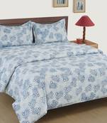 50  Geometric Print Cotton Satin Fitted Double Bed Sheet with   Pillow Cover