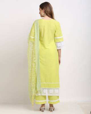 Green embroidered cotton ethnic-kurtis 2