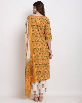 Rajnandini Yellow embroidered cotton ethnic-kurtis 2