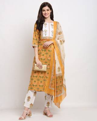 Rajnandini Yellow embroidered cotton ethnic-kurtis 3