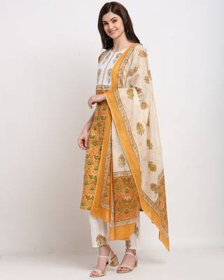 Rajnandini Yellow embroidered cotton ethnic-kurtis 4