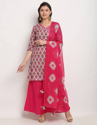 Grey printed cotton ethnic-kurtis 1