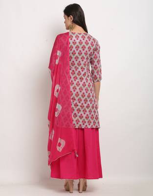 Grey printed cotton ethnic-kurtis 2