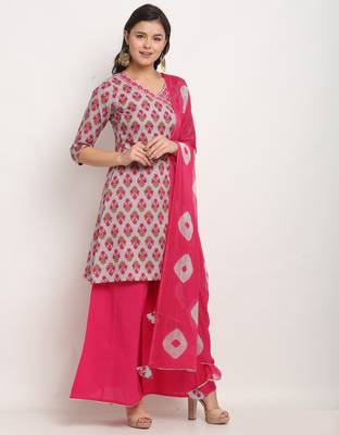Grey printed cotton ethnic-kurtis 3
