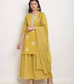 Rajnandini Yellow printed cotton ethnic-kurtis