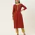 Rust chinon embroidered With sequins Work kurta