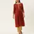 Rust chinon embroidered With sequins Work kurta