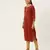 Rust chinon embroidered With sequins Work kurta