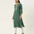 Teal green chinon embroidered With sequins Work kurta