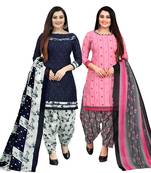 Blue printed cotton salwar