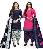 Blue printed cotton salwar