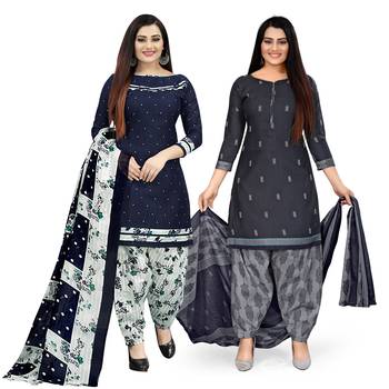 Blue printed cotton salwar 1