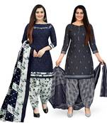 Blue printed cotton salwar