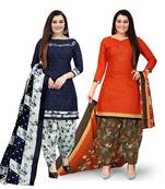 Blue printed cotton salwar