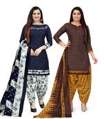 Blue printed cotton salwar