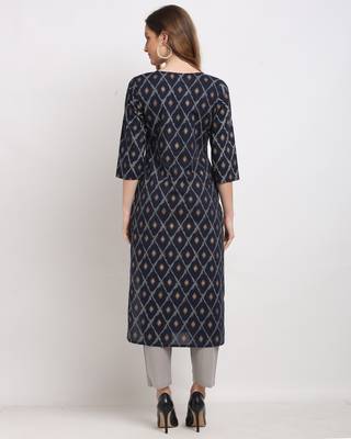 Blue printed cotton ethnic-kurtis 2