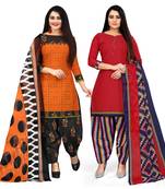 Orange printed cotton salwar