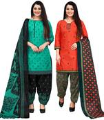 Green printed cotton salwar