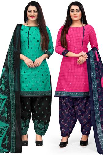 Green printed cotton salwar