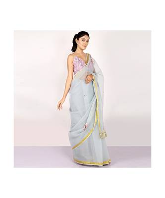 KOTAH DORIYA SAREE WITH  blouse ZARI BORDER 5