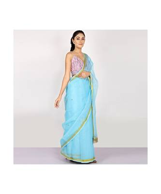 KOTAH DORIYA SAREE WITH  blouse ZARI BORDER 5