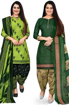 Green printed cotton salwar