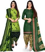 Green printed cotton salwar