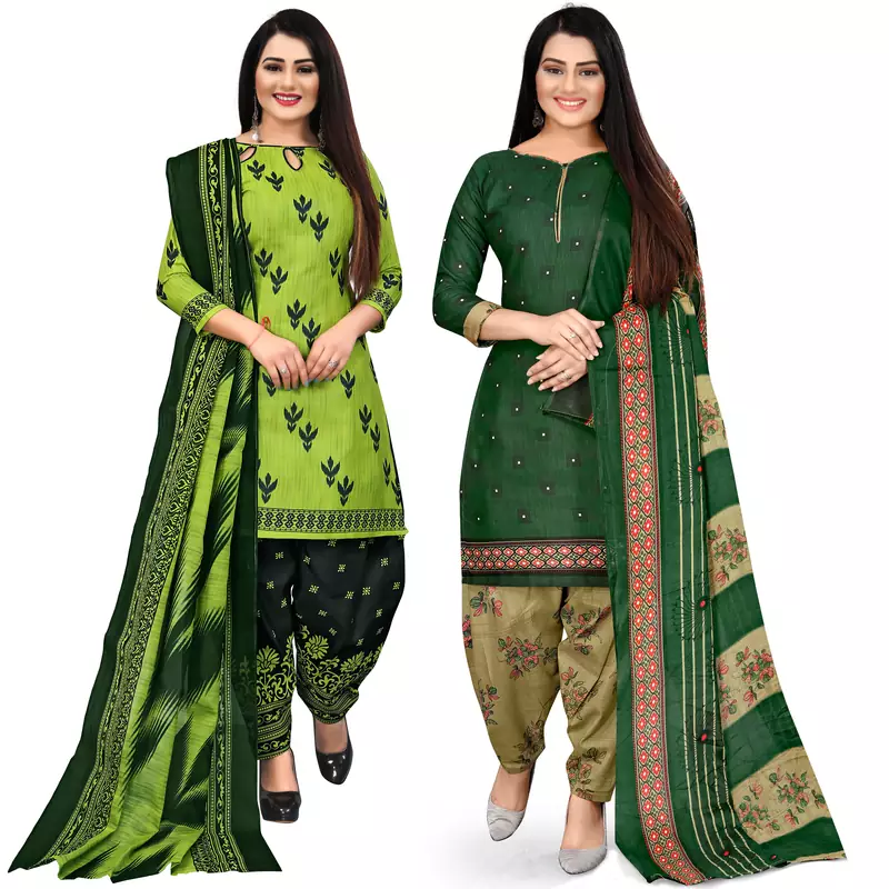 Green printed cotton salwar