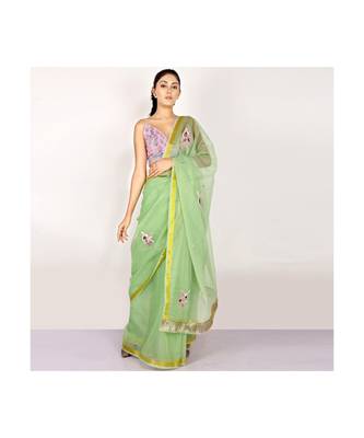 KOTAH DORIYA SAREE WITH  blouse ZARI BORDER 1