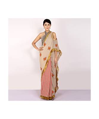 JUTE CONCEPT SAREE WITH  blouse SEQINED APPLIC 1
