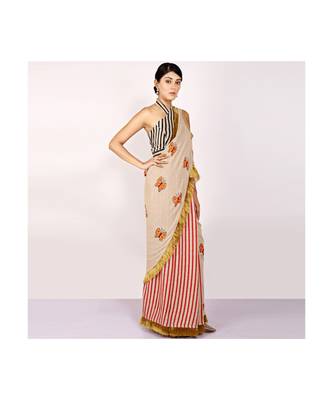 JUTE CONCEPT SAREE WITH  blouse SEQINED APPLIC 4