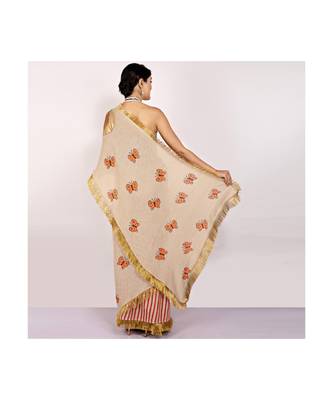 JUTE CONCEPT SAREE WITH  blouse SEQINED APPLIC 5