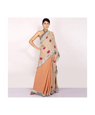 JUTE CONCEPT SAREE WITH  blouse SEQINED APPLIC 1