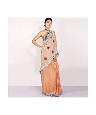 JUTE CONCEPT SAREE WITH  blouse SEQINED APPLIC 2