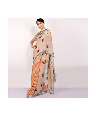 JUTE CONCEPT SAREE WITH  blouse SEQINED APPLIC 3