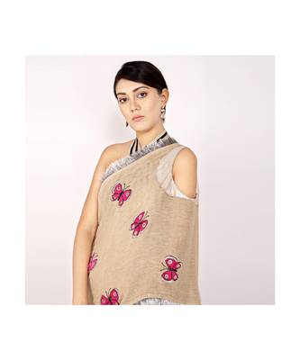 JUTE CONCEPT SAREE WITH  blouse SEQINED APPLIC 5
