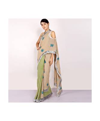 JUTE CONCEPT SAREE WITH  blouse SEQINED APPLIC 5
